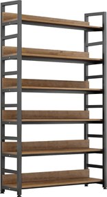 Polcállvány, sötét tölgy/fekete, JANEL TYP 2