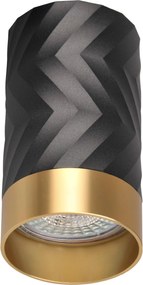 Falra szerelhető halogén lámpatest Spot Cső GU10 fekete arany Arras Goldlux