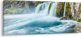 Kép - sziklák és a vízesés (120x50 cm)