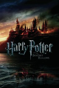 Művészi plakát Harry Potter - Hogwarts in fire