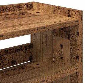 antik fa szerelt fa cipőtartó 80x25x81 cm