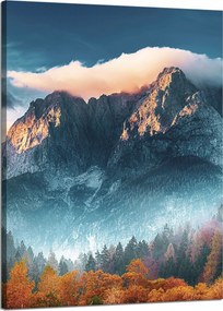 Vászonkép Hegyek Ég Erdő Természet 50x70 cm Ajándéknak is tökéletes