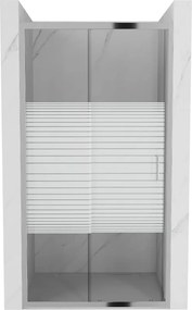 Mexen Apia tolóajtós zuhanykabin 90 cm, csíkos, króm - 845-090-000-01-20