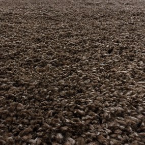 Sötétbarna kerek szőnyeg ø 120 cm Fluffy – Ayyildiz Carpets