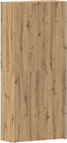 vidaXL Cipőszekrény polcokkal ajtóval Barna 80 x 35.5 x 180 cm Faanyag