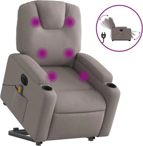 vidaXL tópszínű szövet dönthető elektromos álló masszázsfotel