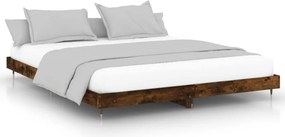 vidaXL füstös tölgy színű szerelt fa ágykeret matrac nélkül 120x200 cm