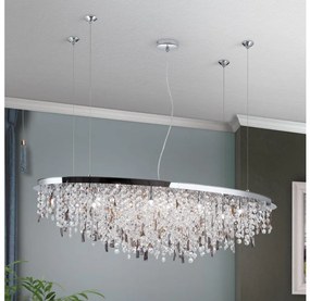 Orion - Kristály csillár zsinóron CRYSTALRIVER 21xG9/40W/230V fényezett króm