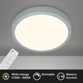Briloner 3704-014-LED Dimmelhető mennyezeti lámpa RUNA LED/22W/230V ezüst + távirányító