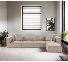 Sarokkanapé Sora (L1-O1-O1-1R-POUFFE ) - Homok Bézs