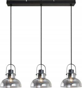 Hármas díszléc Dijon asztal fölé fekete króm étkezőbe E27-es pult fölé