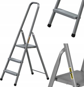 Háztartási acél létra egyoldalas 3 lépcsős Drabest