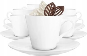 6 x Fehér Csészealj 230 ml Kávéscsésze Porcelán