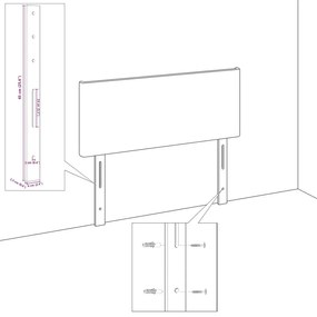 Fejtámla Egyszerű Dizájn Világosszürke Zöld 90 cm Kordbársonyos Szövet