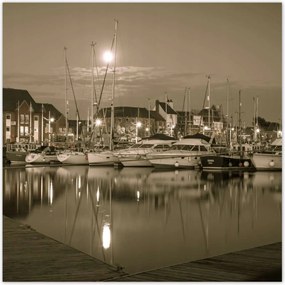 Poszterek 100x100 Kikötő-Fotó szépia