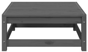 vidaXL szürke tömör fenyőfa kerti lábzsámoly párnával