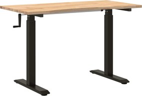 vidaXL Asztal Fekete és természetes 120 x 60 cm Tömör Tölgyfa