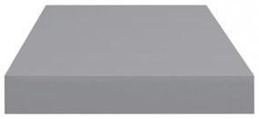 2 db szürke MDF fali polc 50 x 23 x 3,8 cm
