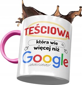 Rózsaszín bögre anyósnak, fényképes nyomott mintás ajándék