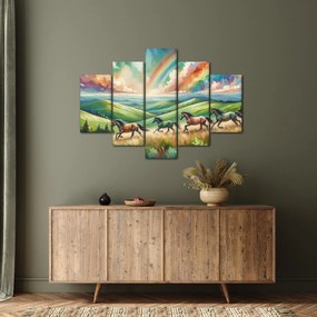 Kép – Vágtázó lovak a tájban (150x105 cm)