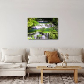 Kép - Huay Mae Khamin vízesések, Kanchanaburi, Thaiföld (üvegen) (70x50 cm)