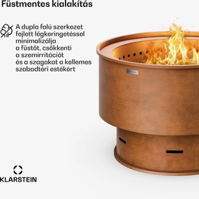 Blumfeldt Pompeji tűzrakó tál grillezővel | szikravédő | billenésbiztos | masszív | 60 cm