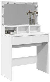 fehér fésülködőasztal LED-del 80 x 41 x 134,5 cm