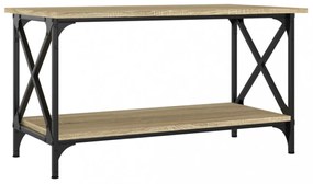 sonoma tölgy színű szerelt fa és vas dohányzóasztal 80x45x45 cm