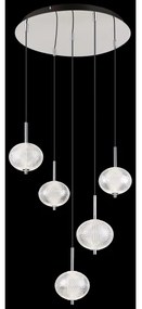 Globo 16042-5HC - LED Csillár zsinóron AIDA 5xLED/6,6W/230V 3000K/4500K/6500K