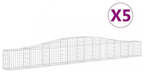 5 db íves horganyzott vas gabion kosár 400x30x40/60 cm