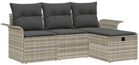 Kerti Kanapé Szett 4 pcs Világosszürke 196 x 117 x 85 cm