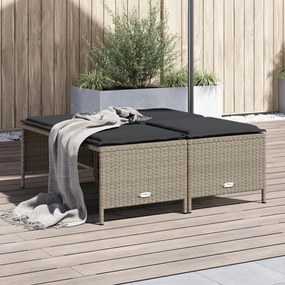 4 db világosszürke polyrattan kerti szék párnákkal
