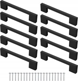 Bútorfogantyú, fekete, 10 db-os szett 128/137mm konyhaszekrényekhez