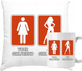 Párna és Bögre Szett Fiú Férfi Kolléga My Girlfriend