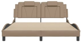 kávészínű ágykeret Viana LED-ekkel matrac nélkül 160 x 200 cm