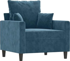 vidaXL kék bársony kanapéfotel 60 cm