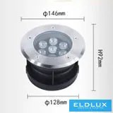UNIVERSO Taposólámpa LED 7w 850lm 4000k 30° IP67 acél Ø146-Ø128x92mm