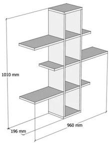 Fali polc ARDO 101x96 cm fehér/barna