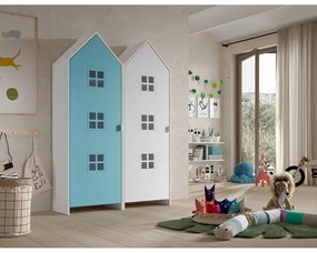 Fehér-világoskék gyerek ruhásszekrény 115x171,5 cm CASAMI BRUGES – Vipack