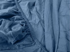 Jersey gumis lepedő lycrával sötétkék 90 x 200 cm