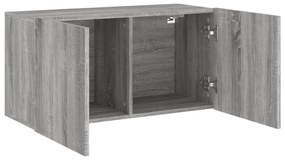szürke sonoma színű falra szerelhető TV-szekrény 80 x 30 x 41cm