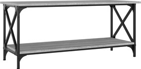 vidaXL szürke sonoma szerelt fa és vas dohányzóasztal 100 x 45 x 45 cm