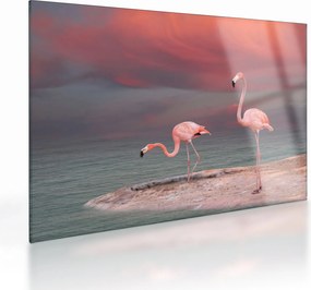 Flamingók képe (üvegen) (70x50 cm)