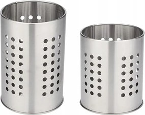 Rozsdamentes acél kerek evőeszköztartó kosár 2 db-os szett