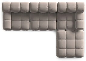 Világosbarna bársony moduláris sarokkanapé (variálható) Bellis – Micadoni