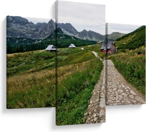 Kép - Hegyi táj házakkal (90x60 cm)