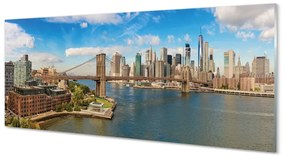 Üvegképek Bridge panoráma felhőkarcolók 125x50 cm