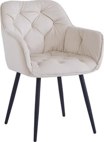 Dizájnos fotel, bézs Velvet szövet, FEDRIS NEW
