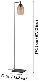 Eglo 390255 - Állólámpa ESTANYS 1xE27/40W/230V barna