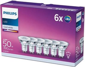 6 darabos Philips GU10 LED izzó készlet, 4,6W, 230V, 4000K